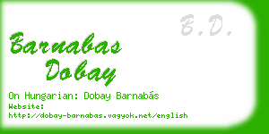 barnabas dobay business card